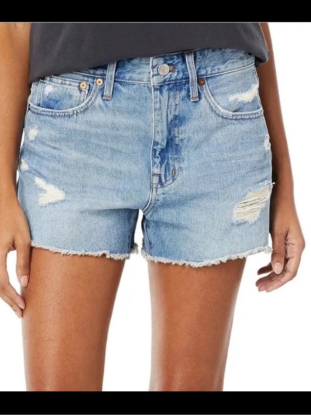 Madewell Relaxed Denim Mid Rise 3" Shorts Jean Size 25